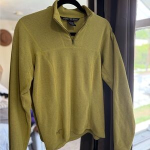 Vintage Arcteryx Pullover 1/4 Zip Top Green Waffle Polartec Fleece Women's M